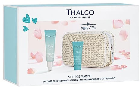 THALGO Source Marine Geschenk-Set Serenpower Intensiv-Feuchtigkeits-Serum, 30 ml + Kühlendes Feuchtigkeitsfluid, 15 ml + Kosmetiktäschchen (Set Source Marine)