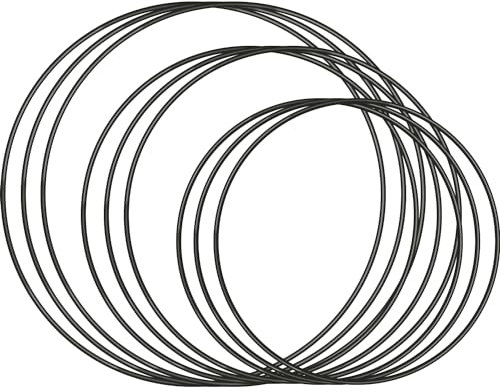 WDZGX Cerchi per Acchiappasogni 9pcs Cerchio Metallo 20cm 25cm 30cm Fai da Te Anelli a Cerchio in Metallo Anello Metallico per Lavori D'artigianato per acchiappasogni e Artigianato Nuziali