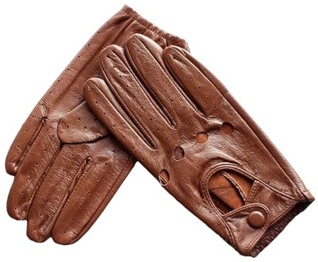 Damen-Fahrlederhandschuhe, dünnes Schaffell, ungefüttert, modisch, ausgehöhlt, alle Finger, Motorrad-Reithandschuhe