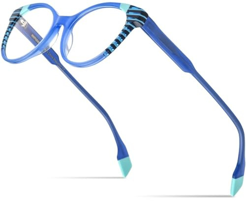 MUTYNE Mehrfarbige Acetat-Brillenfassung für Herren, Retro, quadratisch, für Damen, Brillen, Blau, Einheitsgröße