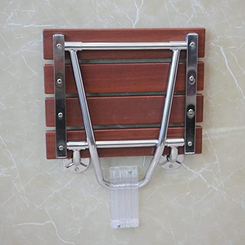Hocker, Duschhocker Badezimmersitze Badezimmerhocker, Duschstuhl Badezimmerhocker Wandmontage Ergonomische Klappduschsitzbank Badezimmerhocker,Braun