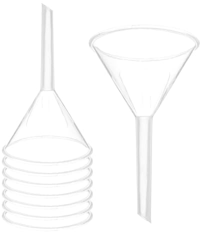 PATIKIL Embudo De Plástico Transparente De 3 Pulgadas, 8 Pcs Embudo De Transferencia Multiusos Con Boca Ancha Y Pico Largo Para Llenar Botellas De Agua Líquido Especias Polvo Aceite