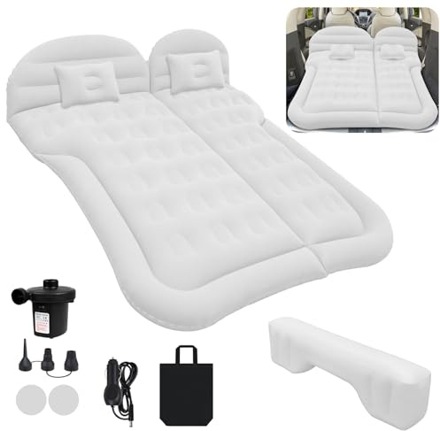 Acelectronic Auto Luftmatratze SUV Aufblasbare Matratze mit Pumpe MPV Air Bett Camping Auto Kissen Dickere Rücksitz Luftmatratze mit Zwei Kissen Für Camping Reisen Hinterhof Strand