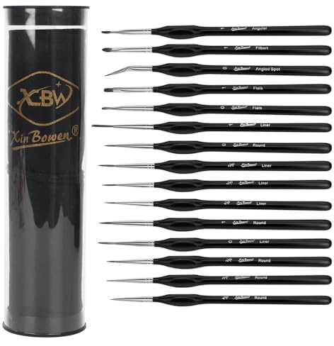 OWill Pinselset Malen,15 Premium Feine Detail Pinsel Set für Acryl