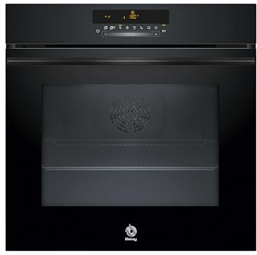 Balay - Horno multifunción con función freidora de aire, 60 cm, Pirólisis y Aqualisis, Control táctil, 40 recetas, Raíles Flex, Cristal Negro, 3HB5879N7