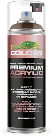 COLORS Premium Acrylic Sprühfarbe 400ml – Hochdeckender Sprühlack für Innen & Außen, Spraydose für DIY-Projekte - RAL 8011 - Nussbraun Matt