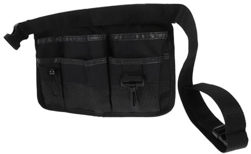 VOSAREA Gürteltasche Werkzeug: Multifunktionale Gürtel Werkzeugtasche Verstellbarem Oxford wasserdichte Servertasche Werkzeugtasche mit Gürtel für Haus, Garten, Reinigung (Schwarz)