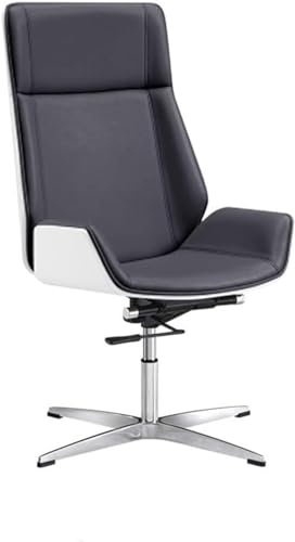 Computer-Schreibtischstuhl, Chefsessel, Drehbarer Bürostuhl aus Mikroleder, Büromöbel, Heimkonferenzstuhl, Ledersessel (Farbe: Weiß Schwarz B)