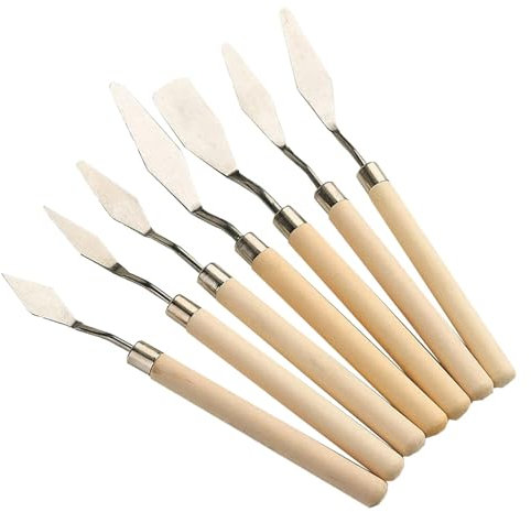 Farbspatel,Malspatel, 7er-Set Palettenspatel, Kunstspachtel, Künstler-Malzubehör, Ölgemälde-Zubehör, tragbare Malwerkzeuge für Öl-Leinwand-Acrylmalerei