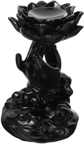 PRETYZOOM Buddhism Gifts Crystal Ball Display Stand Resin Craft Lotus Buddha Hand Zen Garden Decor