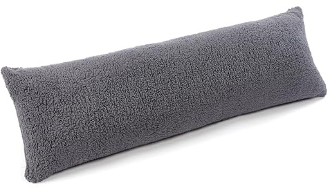 Downland Huggleland Full Body Bolster Pillow 4.5FT – Soft Firm Hollowfibre Cushion, Orthopaedic Long Pillow for Maternity & Pregnancy Support, Anti-Allergy Side Sleeper Pillow for Sleeping (Charcoal)