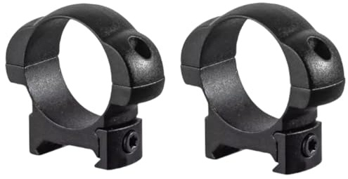 Gexgune Lot de 2 Anneaux de Lunette de visée en Acier de 30 mm, Profil Bas/Haut pour Rail de 20 mm – Compatible avec Les Lunettes de visée, Les Lasers et Les Lampes de Poche de Chasse