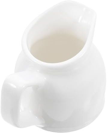 UKCOCO Contenitore Per Latte in Ceramica Bianca Con Manico Versatile Per Latte Art Condimenti Per Ristoranti e Hotel