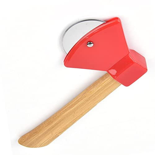 Dioche Axt Geformte Pizza Cutter Rad, 430 Edelstahl Pizzas Ch Neider, Cutter Werkzeuge für Ofen mit Griff für Home Restaurants (Rot)