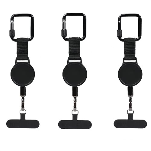 3 Pièces Lanière Rétractable Cordon Pour Téléphone Portable Tether, Lanière De Sécurité Antivol Téléphone Avec Mousquetons, Accessoires Attache Téléphones Portable, Pour Ski, Cyclisme, L'escalade