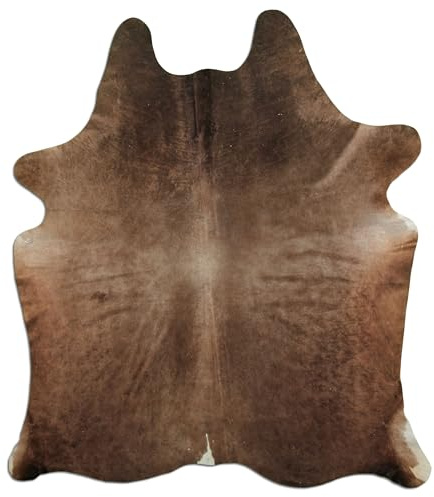 Livorio Premium Kuhfell Teppich - L175 x B210 cm - Champagner braun schwarz - einmaliges Naturprodukt aus Südamerika | Rinderfell | Echtfell | Dark Champagne | K340