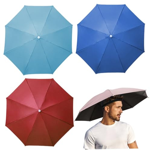 Lawnrden Chapeaux de parapluie, 4 chapeaux de parapluie, 27 portables légers résistants aux UV avec corde à nouer pour la pêche, le jardinage, le golf, le parasol en plein air