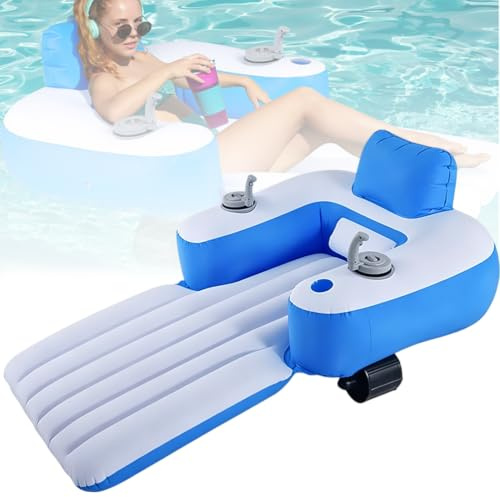Motoriserad poolflottör för vuxna, uppblåsbar poolstol för sjön, strand, sommarfest