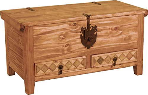 MiaMöbel Truhe Mexico Möbel 105x50x50 cm Landhausstil Massivholz Pinie Honig