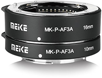 Meike MK-P-AF3A Automatic Extension Tube For Micro Four Thirds M4/3 System Camera Lenses 10MM 16MM (Metal Auto Focus Plastic Body)