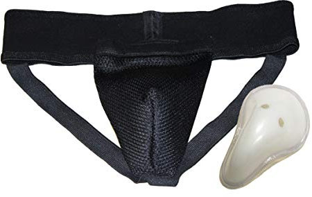 Tiefschutz Black Gr. S M L XL Tiefschützer Männer Herrentiefschutz Hodenschutz Unterleibschutz Suspensorium Mesh Microsoft (S)