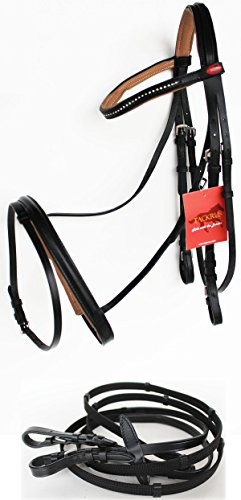 CHALLENGER Horse English Padded Leather COB Riding Jumping Adjustable Bridle 803460TNC
