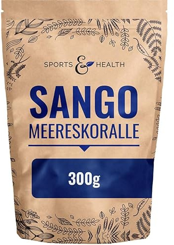 Sango Meereskoralle Pulver 300 g - natürliches Calcium und Magnesium 2:1 | Große Vorratspackung - reine Mineralstoffe aus dem Meer - Mineralstoff-Verhältnis 2 zu 1 - hochwertiger Korallenkalk