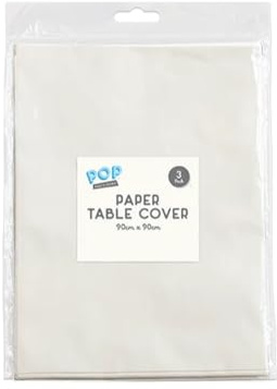 Disposable Paper Tablecloths 3 Pack - White Table Cloth 90x90cm - Paper Tablecloths for Parties, Celebrations, Catering, Weddings & Everyday Table Cover Protection