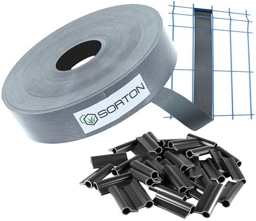 Sorton Frangivista per Recinzione Giardino, Rotolo Fasce Frangivista Balcone da Esterno, Frangivento per Recinzione Giardino, Strisce di Protezione in PVC 46MM (70 Metri, Grigio – RAL7040)