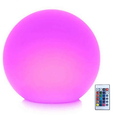 Borelor LED Ball Light, 8-Inch Rechargeable & Remote Control Globe Lights 16 RGB Colors Changing Indoor/Outdoor Night Light for Home/Party/Lawn/Desk Decoration