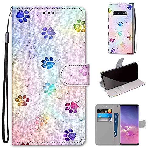 TOMYOU Hülle für Samsung Galaxy S10, Stoßfestes Flip-Holster, Premium Leder PU Handyhülle, Flip Case Wallet mit [Magnetic Closure] für Samsung Galaxy S10