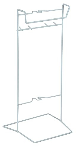 Urine Catheter Bag Holder - Free Standing Floor or Hanging - Plastic Coated - Easy to Clean - Integrated Lower & Upper Clips - Personal Bathroom Aid