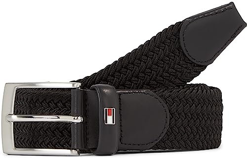 Tommy Hilfiger Herren Gürtel New Adan Belt 3,5 cm Stoffgürtel, Schwarz (Black), 95 cm