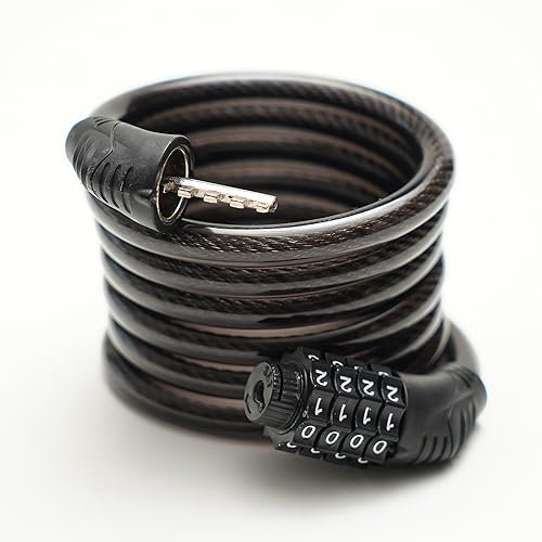 Bike Lock Combination Lock 4 Digit |1.8M X 10mm| Heavy Duty Bike Locks High Security - Anti Theft Bicycle Lock for Motorcycle Fence Gate Shed Trailer - Weather Resistant