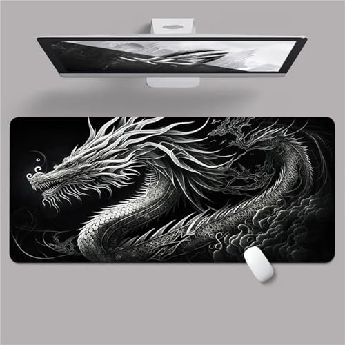 Tapis de Souris Gaming XXL 1200x600mm,Grand Tapis de Souris,Tapis de Souris à Bords Cousus,Base en Caoutchouc antidérapante,sous-Main Bureau Gamer Extra Large en Tissu - Paysage Peinture À L'Encre