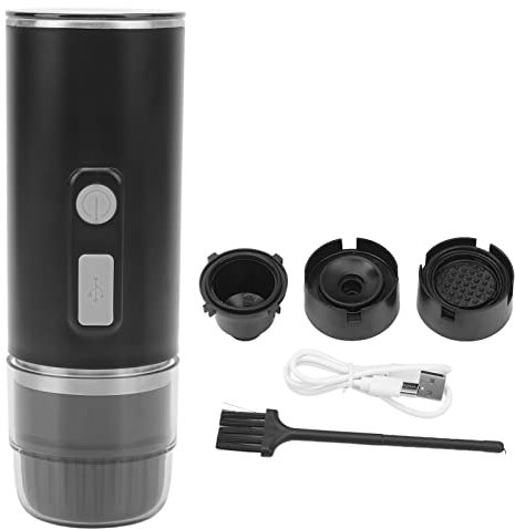 Tyenaza Portable Coffee Maker, Rechargeable Mini Battery Espresso Machine Fully Automatic Coffee Machine Compatible with Pods & Ground Coffee for Travel, Camping, Office, Home