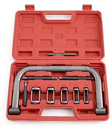 10Pcs Valve Spring Compressor Kit, C-Clamp Tools Portable Strut Coil Spring Compressor Extractor Tool Set for Vans Motorbikes Automotive Repair Tool Set