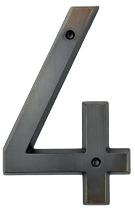 Hausnummer Gealterte Bronze, 152 mm, sehr große Hausnummer, Tür-Adressnummer, Zinklegierung, schraubbares Adressschild for den Außenbereich, Nr. 0–9 für Postkasten, Tür, Heim, Adress Nummer (Color :