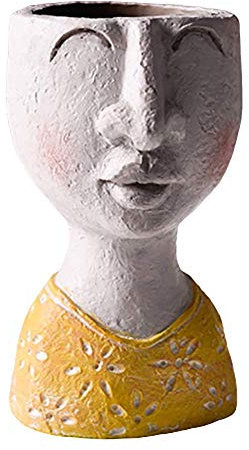 BEABAG Creative Family Premium Büstenstatue, Hausgarten-Dekoration, Skulptur, Blumentopf für Garten, Hof, Dekoration, kleines Mädchen/kleines Mädchen 2