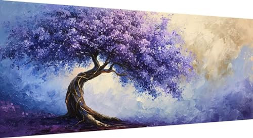 Qiaoqoo Baum Diamond Art Painting Landschaft Diamond Painting Bilder Erwachsene Basteln Eckige Steine Strass Stickerei Kreuzstich Kunst Handwerk Diamant Malerei Set für Haus Wanddekoration 75x30cm