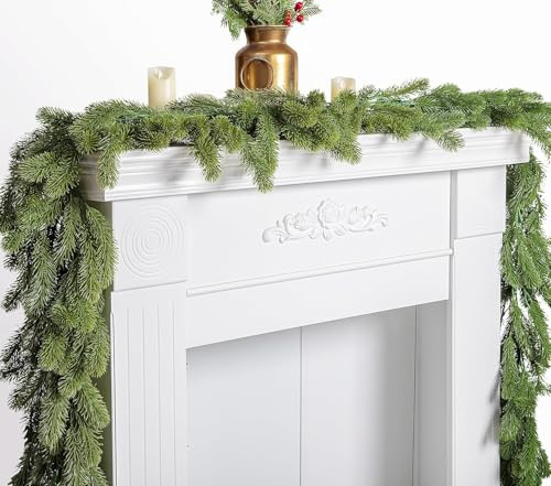 3M Christmas Norfolk Pine Garland - Artificial Cypress Greenery - Natural Touch Decoration for Outdoor Indoor Christmas Table Fireplace Wall Home