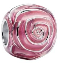 Charmes Roses roses en fleurs Charmes pour Bracelets - Charms de Perles ajourées en Argent Sterling 925, charmes pour Bracelets et Colliers pour Femmes