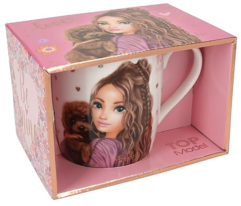 Depesche TOPModel 13067 - Tazza floreale in porcellana, con manico, capacità ca. 300 ml, multicolore