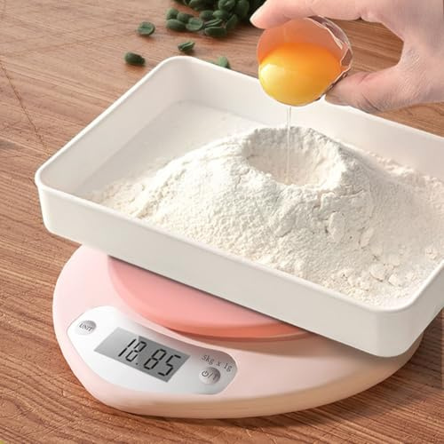 Balance de cuisine, 5 kg, rose en forme de cœur, LCD numérique électronique pour la cuisine, la cuisson, la préparation des aliments, la préparation des aliments