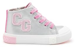 Conguitos - Zapatillas Altas Letras para Niña (Plata/Talla 34)