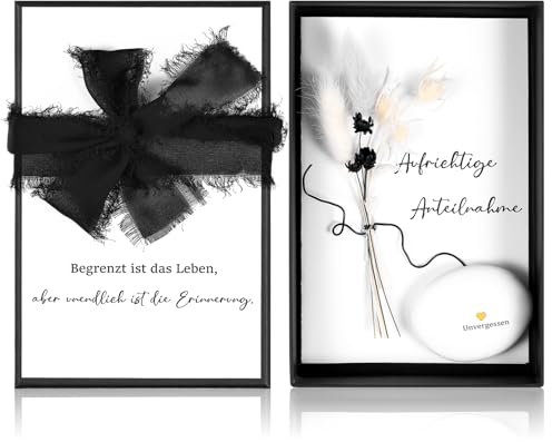 Hestya Regalo Funerario para los Afligidos, Embalaje de Regalo de Dinero Tarjeta de Luto con Flores Secas tarjeta de Condolencia piedra de Luto caja de Regalo, Recuerdos del Difunto