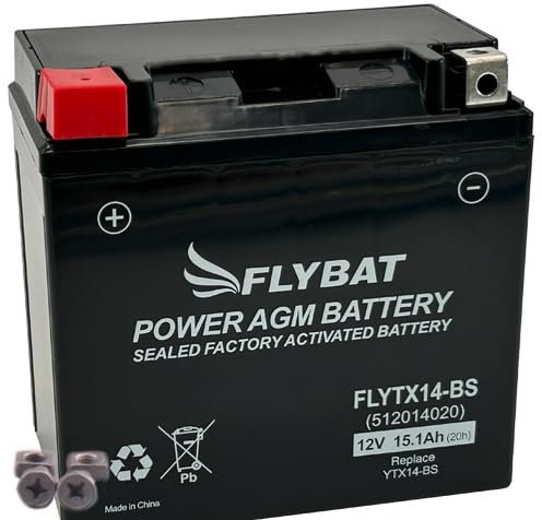 Batterie FlyBat FLYTX14-BS / YTX14-BS AGM geschlossen