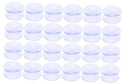 HOMSFOU 24pièces Transparent avec Ventouses Double Face pour Verre Fixation Sécurisée des Objets sur Tables Lisses