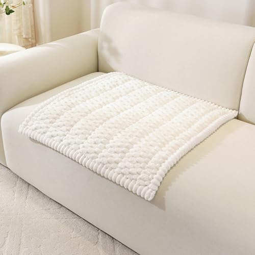 Royhom Dicke Sofa Überzug für Haustiere, Anti-Rutsch Sofabezug, Kurzflorig Weiß Couch Überzug, Sofaschoner für Wohnzimmer (Armlehne, 70 x 70 cm)