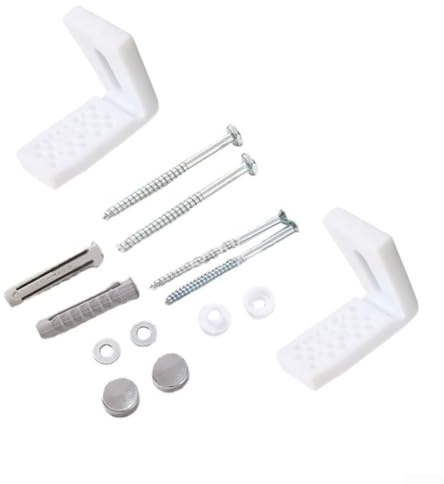 Niceminiwall Tornillos de anclaje de bidé de acero inoxidable para inodoro, kit de montaje en suelo, tornillos de fijación en forma de L, juego de accesorios de instalación blancos para baño, paquete